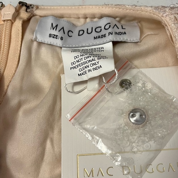 MAC DUGGAL 93679 dress gown pink size 6 formal long sleeve lace beaded NWT - Picture 14 of 16